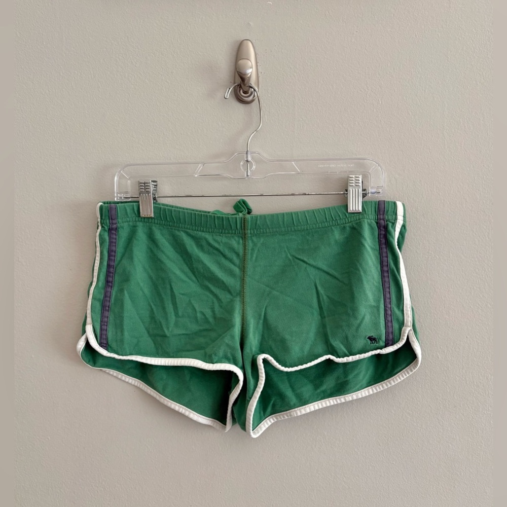 Abercrombie & Fitch Vintage Y2K Green Foldover Micro Sweat Shorts | Size M